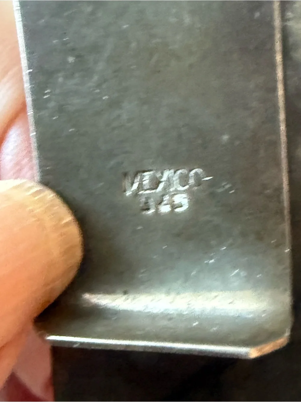 Vintage Mexican 925 Silver & Stone Mosaic Money clip w/Aztec Calendar Medallion.